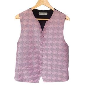 Perry Ellis Suit Separates Pink and Black Vest Medium